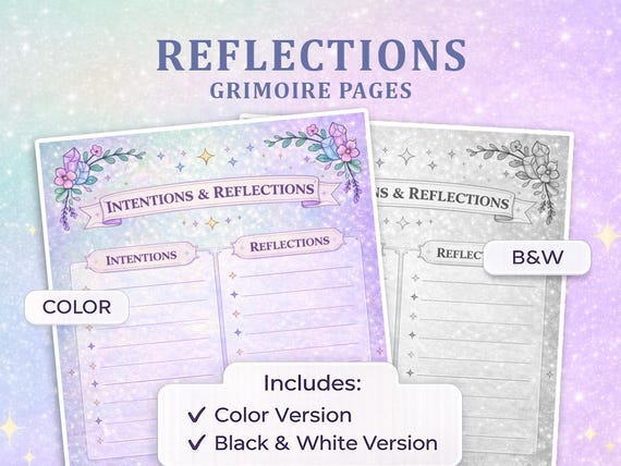 Reflections Journal Page | Witchy Intentions Grimoire Insert